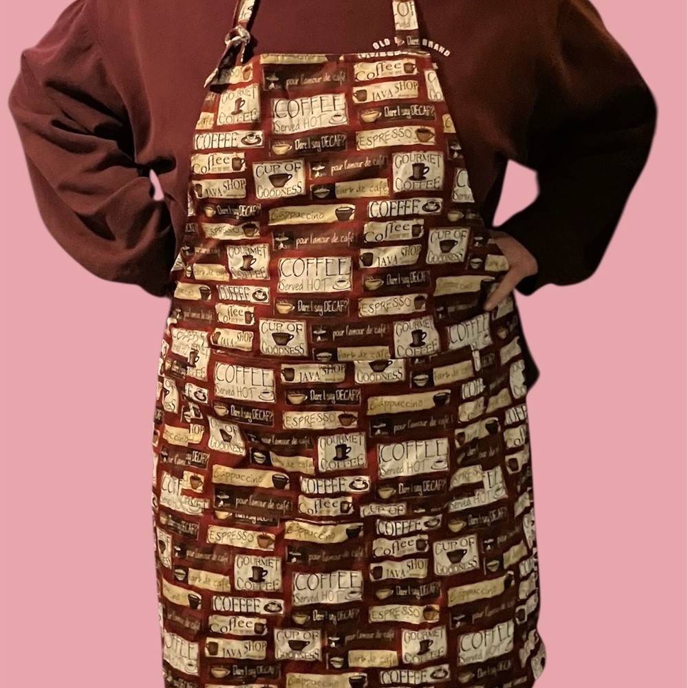 Cute coffee Java kitchen apron one size fits all